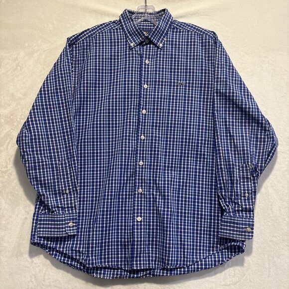 Vineyard Vines Other - Vineyard Vines Men's Plaid Whale Shirt Button Down Pink Blue Size Large Preppy
